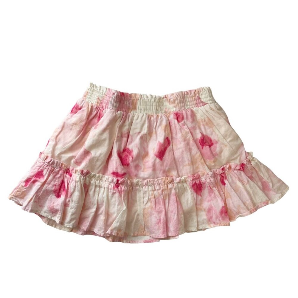 Kate Spade Pink Abstract Print A-Line Tiered Skirt with Built-In Shorts Size 18M